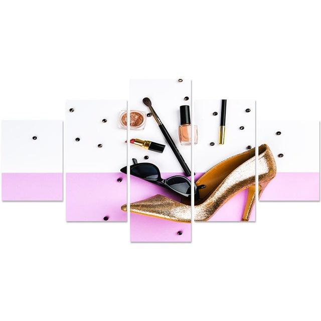 No FrameCanvas Painting 5 Pieces Beauty Salon Nail Polish Flower Poster HD Print Picture Living Room Decor Home Modular Wall Art