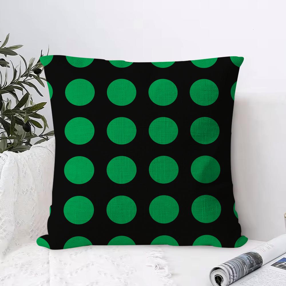 Hot selling black and green Cushion Cover Breathable Linen Pillow Cover SkinFriendly Home Decor Pillowcase with Hidden Zipper