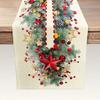 Christmas Pine Needle Table Runner Holiday Party Decor Reusable Winter Xmas Kitchen Dining Table Runner Christmas Decorations