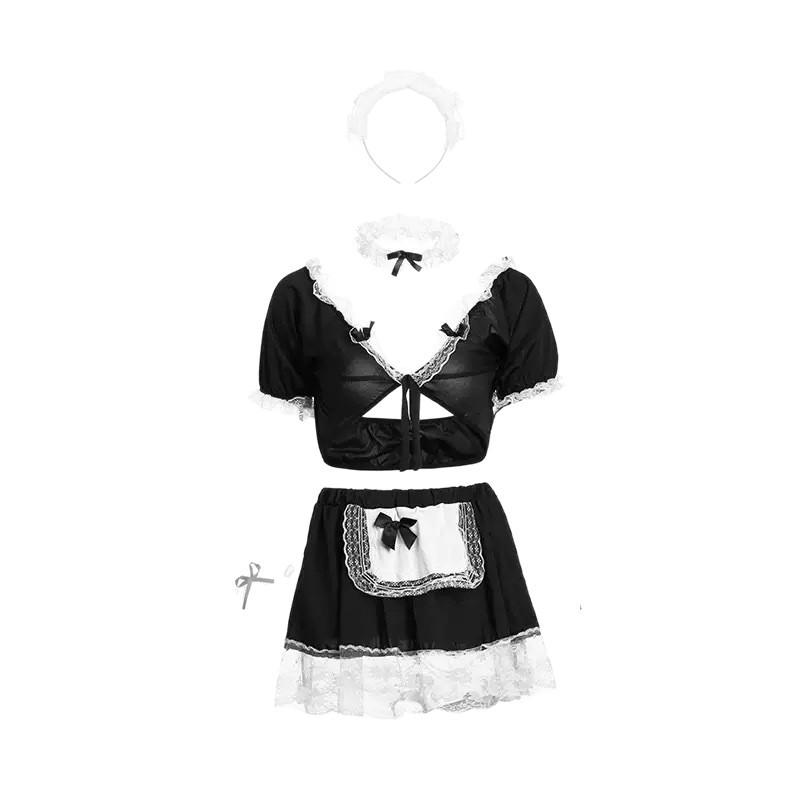 Sexy lingerie sexy maid cute uniform seduction show big passion without teasing babes midnight glamour suit
