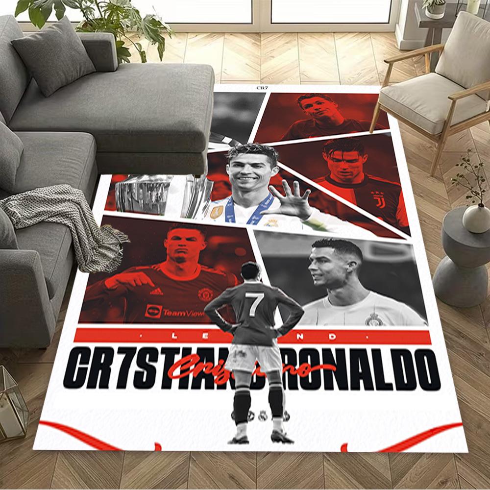 Ronaldo Cr7 Football Legend Floor Mat Design for Study Room Game Room Foyer Kitchen Antislip Carpet Decorate Offices Best for Christmas