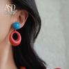 Hong Kong Style Retro Polka Dot Earrings: Playful Red Ear Clips for Girls and Women