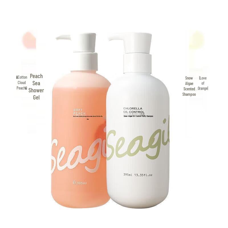 Sen Zhi Lu Peach Shower Gel & Snow Algae Shampoo Set