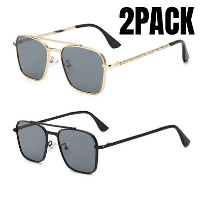 1/2PACK Gradient Sunglasses for Men Fashion Metal Big Frame Sun Glasses Luxury Brand Design