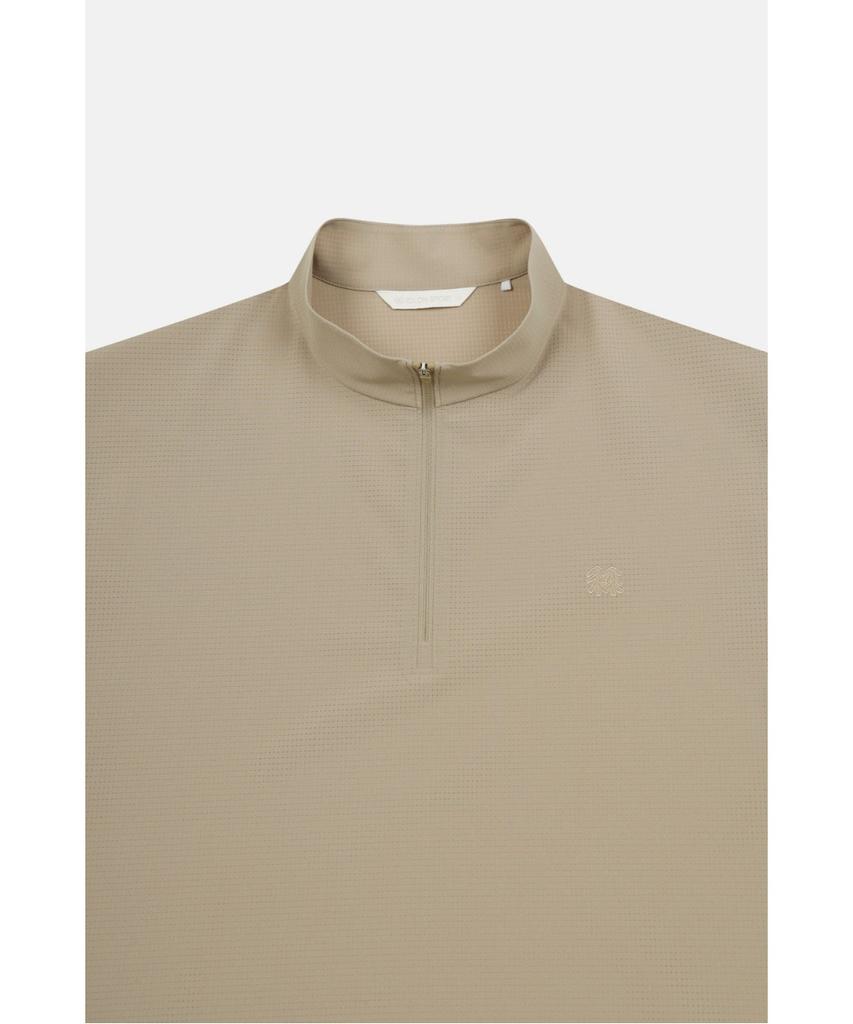 Koolongseupocheu Men'S Air Dot Zip-Up Short Sleeve T-Shirt Jwtcm26261Bei