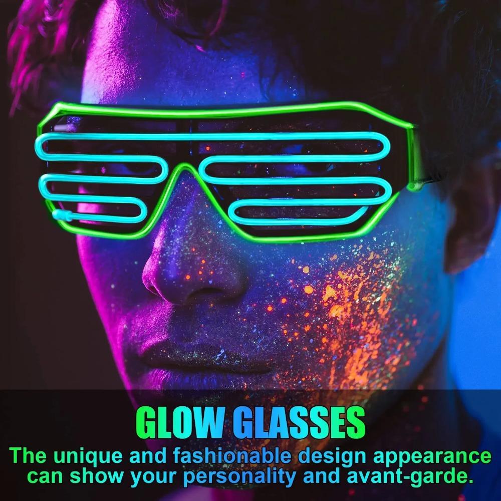 Wireless Neon Glasses Cool Luminous Glasses Bar Supplies LED Glowing Glasses  Wedding Party