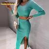 Women's Fashion Casual Long Sleeve U-Neck Pants Suits