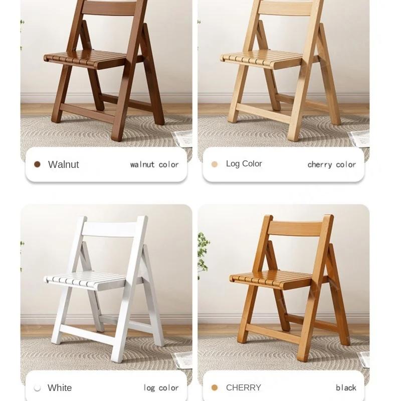 Solid Wood Folding Chair - Simple Foldable Dining Chair with Backrest, Portable for Kitchen, Outdoor & Small Spaces, furniture