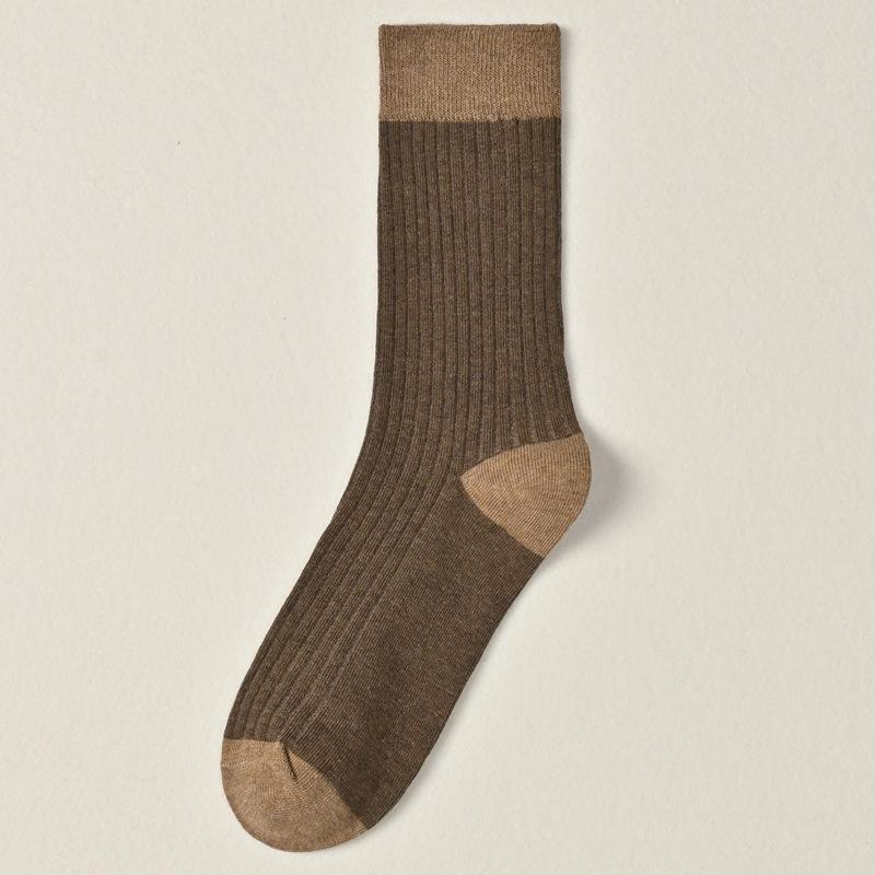 5 Pairs of Girls Retro Autumn New Cotton Match Color Sweat Absorption Deodorizing Tube Socks