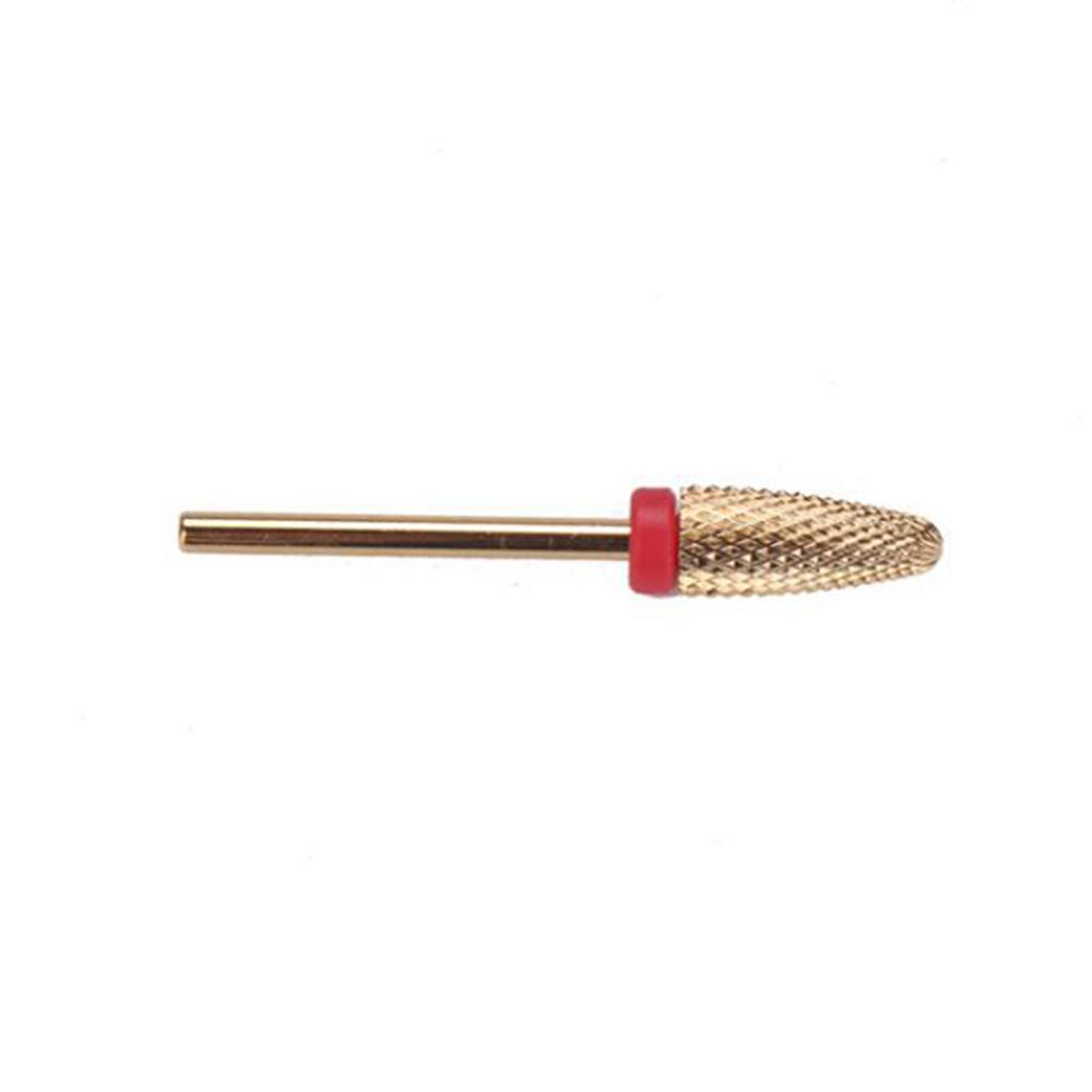

Bullet-Shaped Gold Tungsten Steel Nail Bit Manicure Pedicure Nail File Hand Foot Care Tool for Nail Grind Trim Polish Crude Type