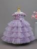 Little Girl's Princess Piano Performance Gown - Elegant High-End Wedding Tulle Cake Skirt Dress