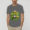 Brazil 2026 Soccer Unisex T Shirts Vintage Tee Shirt Short Sleeve Round Collar TShirts Pure Cotton Printed Clothing