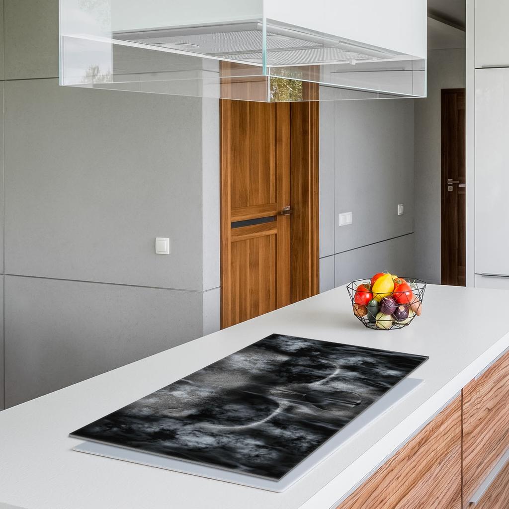 Szklana płyta ochronna na kuchenkę 90x52 Czaszka