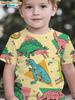 Boys Clothes Dinosaur Colorful Cartoon 3D Print Boys' T-Shirt Summer Short Sleeve Tops O-Neck Outdoor Casual Children's Clothing