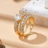 Couple Rings Exquisite Romantic Women Heart Zircon Rings Set Simple Men's Stainless Steel Celtic Dragon Ring Wedding Jewelry