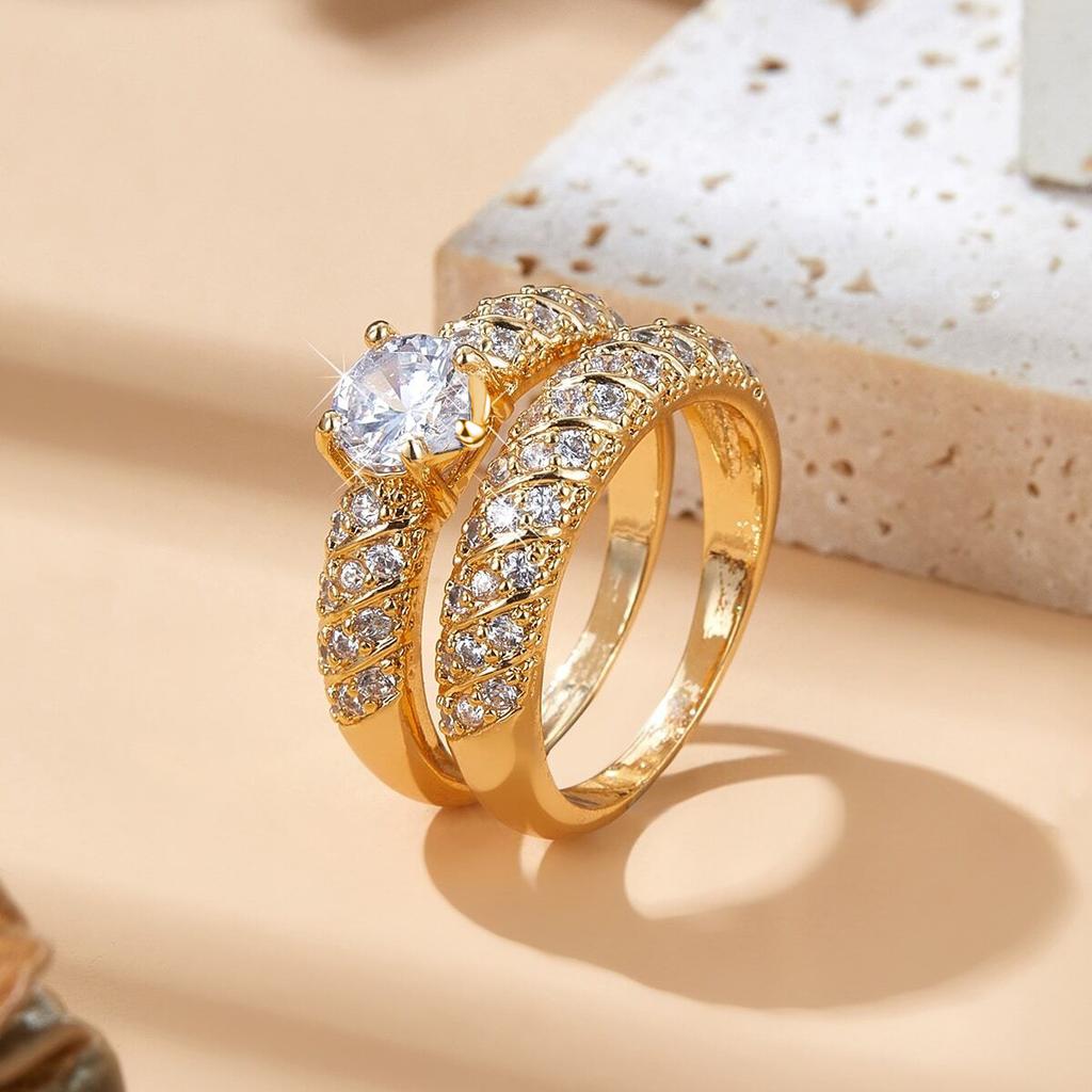 Couple Rings Exquisite Romantic Women Heart Zircon Rings Set Simple Men's Stainless Steel Celtic Dragon Ring Wedding Jewelry