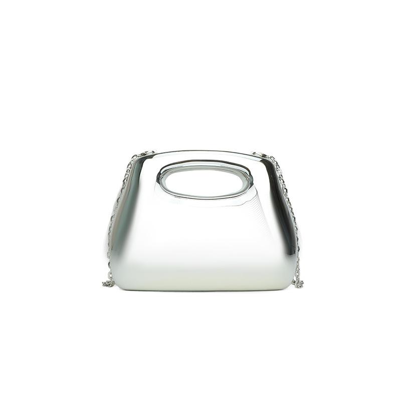 Damska błyszcząca akrylowa torebka pudełkowa 2025 nowa europejska i amerykańska cukierkowa kolorystyka zagraniczna wszechstronna torebka wieczorowa z łańcuszkiem na nadgarstek