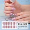 Onion Pink Gradient Explosive Semi-cured Manicure Stickers Pearlescent Purple Gel Nail Stickers
