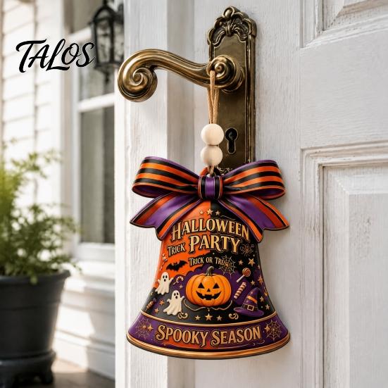 Easy Installation Decor Halloween USA Liberty Bell Ornament, 2D Acrylic Spooky Pumpkin Festive Hanging Ornament Ghost Decoration for Wall Door
