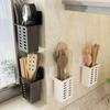 Plastic Wall Mount Storage Rack - Multi-Purpose Drying Organizer for Cosmetics Kitchen Utensils Pens No Installation