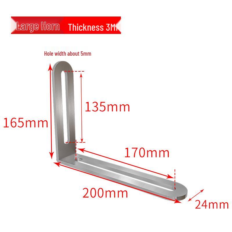 Stainless Steel 90° Movable L-Shaped Corner Bracket with Long Hole for Shelf Support