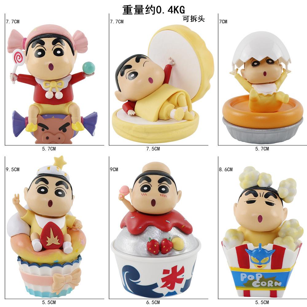 1Set Crayon Shin Chan Action Figure Cartoon Japanese Kawaii Figurines Collectibles Movie Peripheral Toy Gifts for Children
