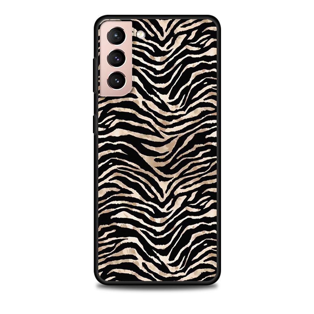 Zebra Stripe Print Case for Samsung Galaxy S22 Ultra Phone Cover S21 S20 FE S10 S9 S8 Plus S10e S7 Edge Black Soft Silicone