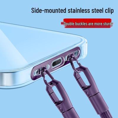 Stainless Steel Mobile Lanyard Chain with Double Buckle Clip
