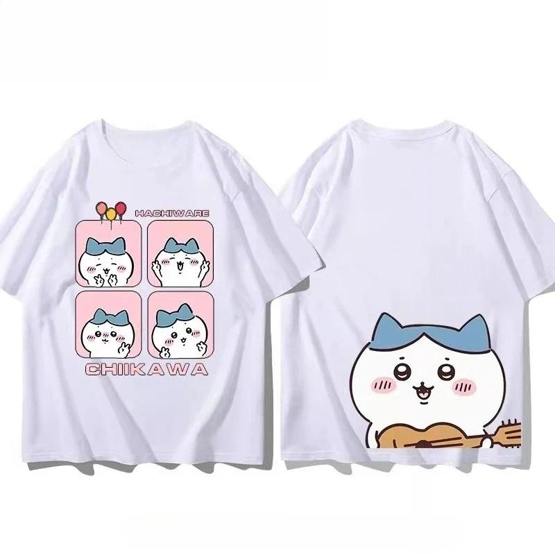 2026 Chiikawa T-shirt Kawaii Animation Outdoor Street Sports Casual Loose Comfortable Cotton Short Sleeve Y2K