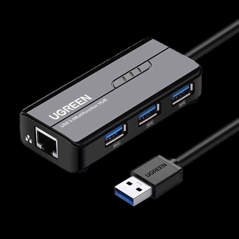 UGREEN CR102 USB 3.0 Gigabit Ethernet Adapter with 3-Port Hub