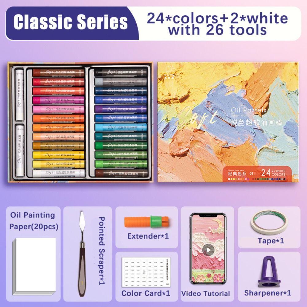 24/36/48 Colors Macaron Ultra Soft Crayon Morandi Painting Tools Versatile Oil Painting Stick