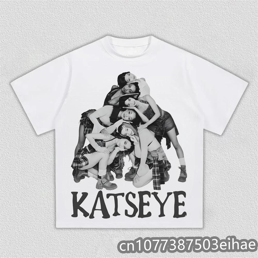 KATSEYE Unisex Unisex Oversized Graphic Print Tshirt Casual Cotton Oneck Harajuku Streetwear Wind Top Funny Poster Design