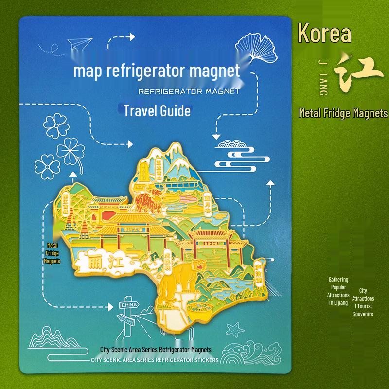 Yunnan Lijiang Metal Refrigerator Magnet: Creative Scenic Spot Souvenir Lijiang Fridge Magnet