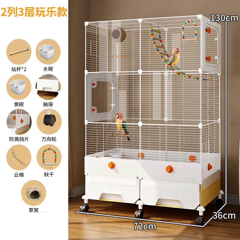 Large Bird Cage for Parrots New Generation Anti-Scatter Design for Cockatiels Spacious Aviary Luxury Habitat for Medium Birds