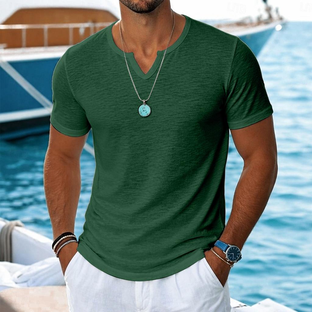 Men's Short-sleeved Color Casual Daily Outdoor Top T-shirt
