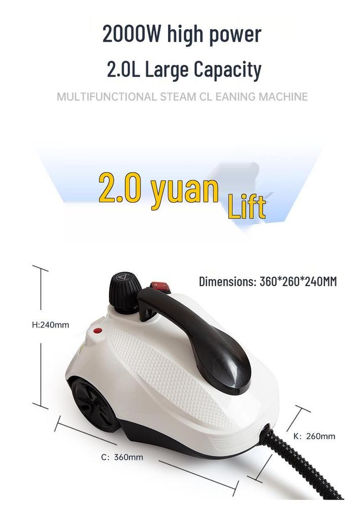 High-Temperature Steam Cleaner for Carpets, Kitchens, and Cars - Model 8619