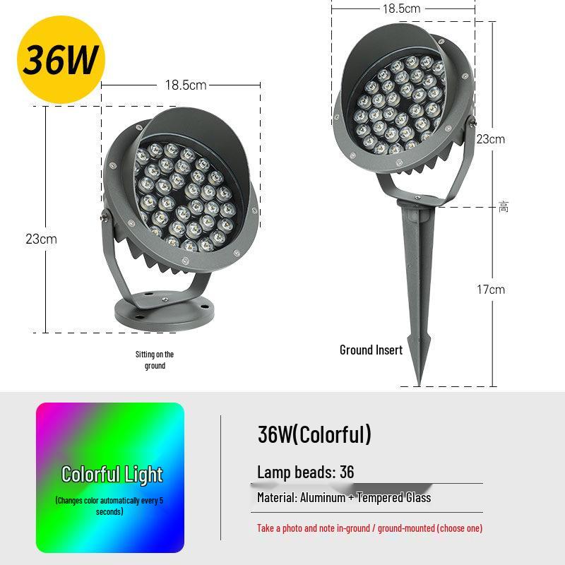 Outdoor Waterproof Tree Spotlight, Garden Floodlight, Landscape Light, Ground Plug Lawn Light