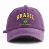 Berretto da Baseball Unisex con Stampa Bandiera Lettere Brasile Lavato Cappello da Papà Retrò Vintage Disponibile in Diversi Colori Retrò Cappello da Sole da Esterno