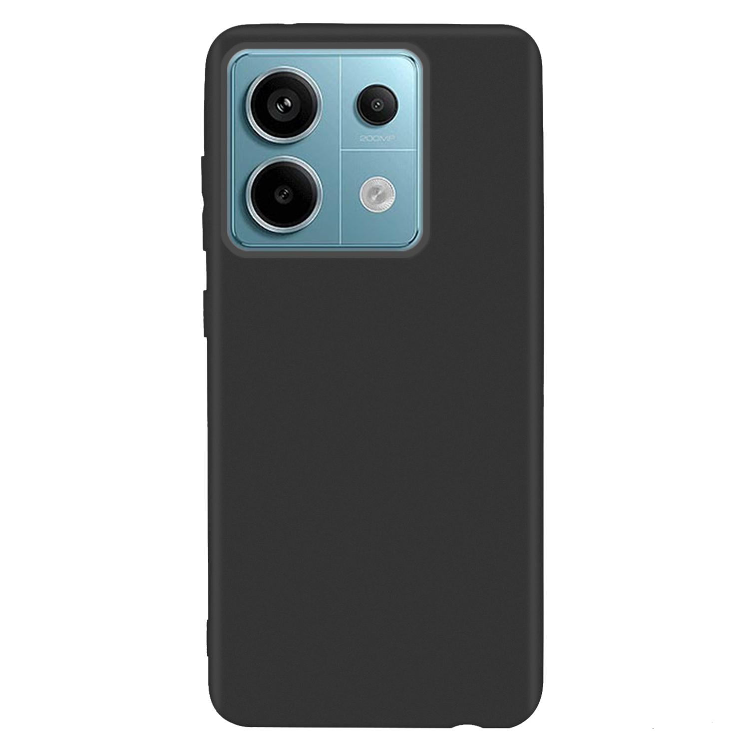 

For Xiaomi Redmi Note 13 5G TPU Case Solid Color Anti-fingerprint Matte Back Cover Black