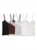 Lace Trim Double-Layer Camisole for Women - Elegant V-Neck Slim-Fit Sleeveless Top
