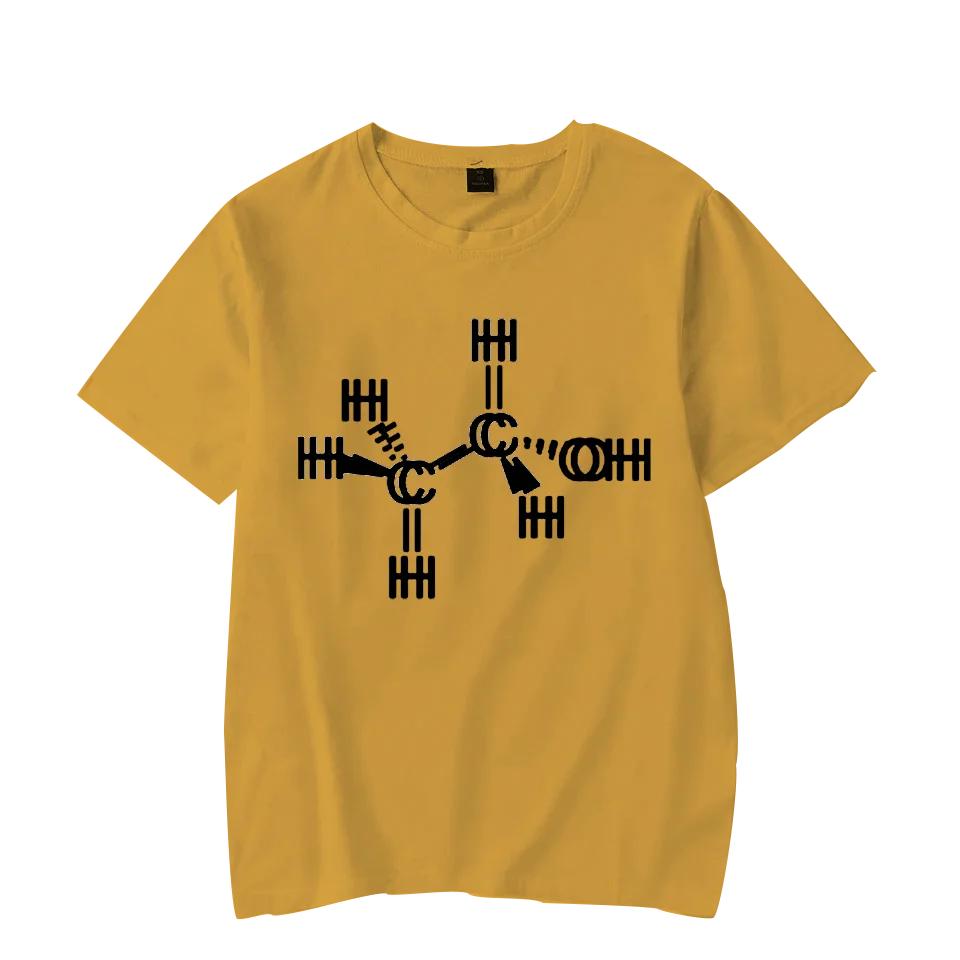 

Летняя новая мода трендовая мужская женская повседневная футболка с принтом молекулы алкоголя футболка унисекс с коротким рукавом мужские футболки с круглым вырезом большого размера XXXXXL серый