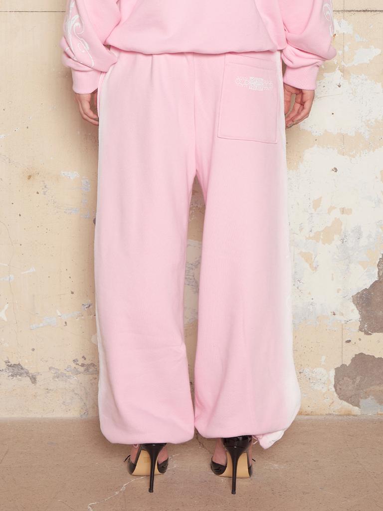 Hilda Smog Motif Wide String Sweatpants [Pink]