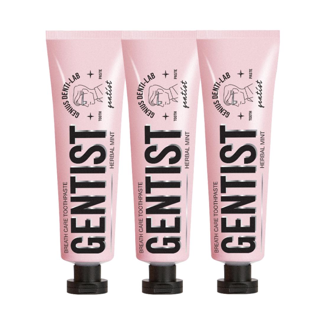 Median Zentist Toothpaste Pink Breath Care Fresh Mint 100g x 3 Pack