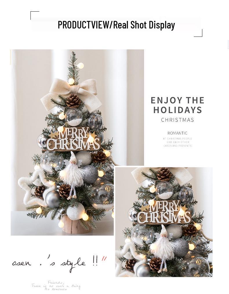Xiaohongshu DIY Light-Up PE Christmas Tree, 45/60CM, for Tabletop or Window Display
