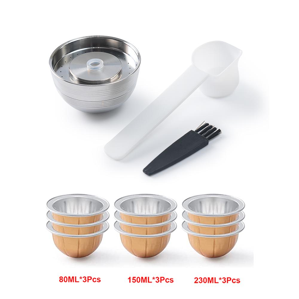 For Nespresso Vertuo POP Refillable Coffee Capsule Vertuoline Reusable Stainless Steel Capsule Filter with Original Pod