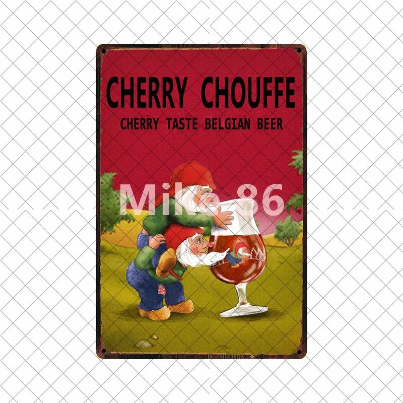 [ Mike86 ] Belgian Beer La Mc Cherry Chouffe Bok Soleil Metal Tin Sign Wall  Poster Iron Painting Pub Decoration S-02 20*30 CM
