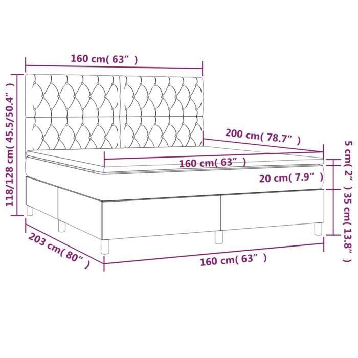 3142028 vidaXL Divan Bed with Mattress Dark Brown 160x200 Cm