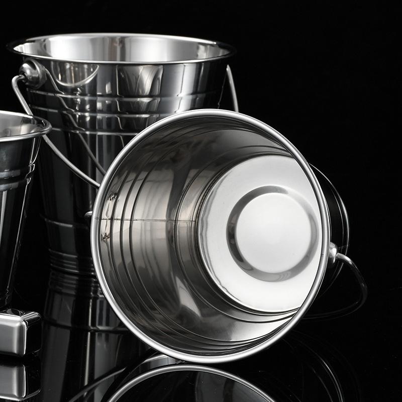 Přenosný nerezový kbelík na led s rukojetí, izolovaný chladicí bar, KTV, nádoba na víno, párty, pivo, šampaňské, stojan na kbelík