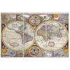 Three Piece Picture Canvas Print Old World Map Retro