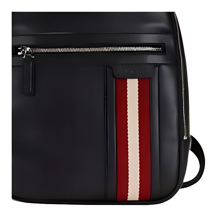 Bally Vintage Minimalist Striped Leather Backpack Mini Men Backpack Black 6227822
